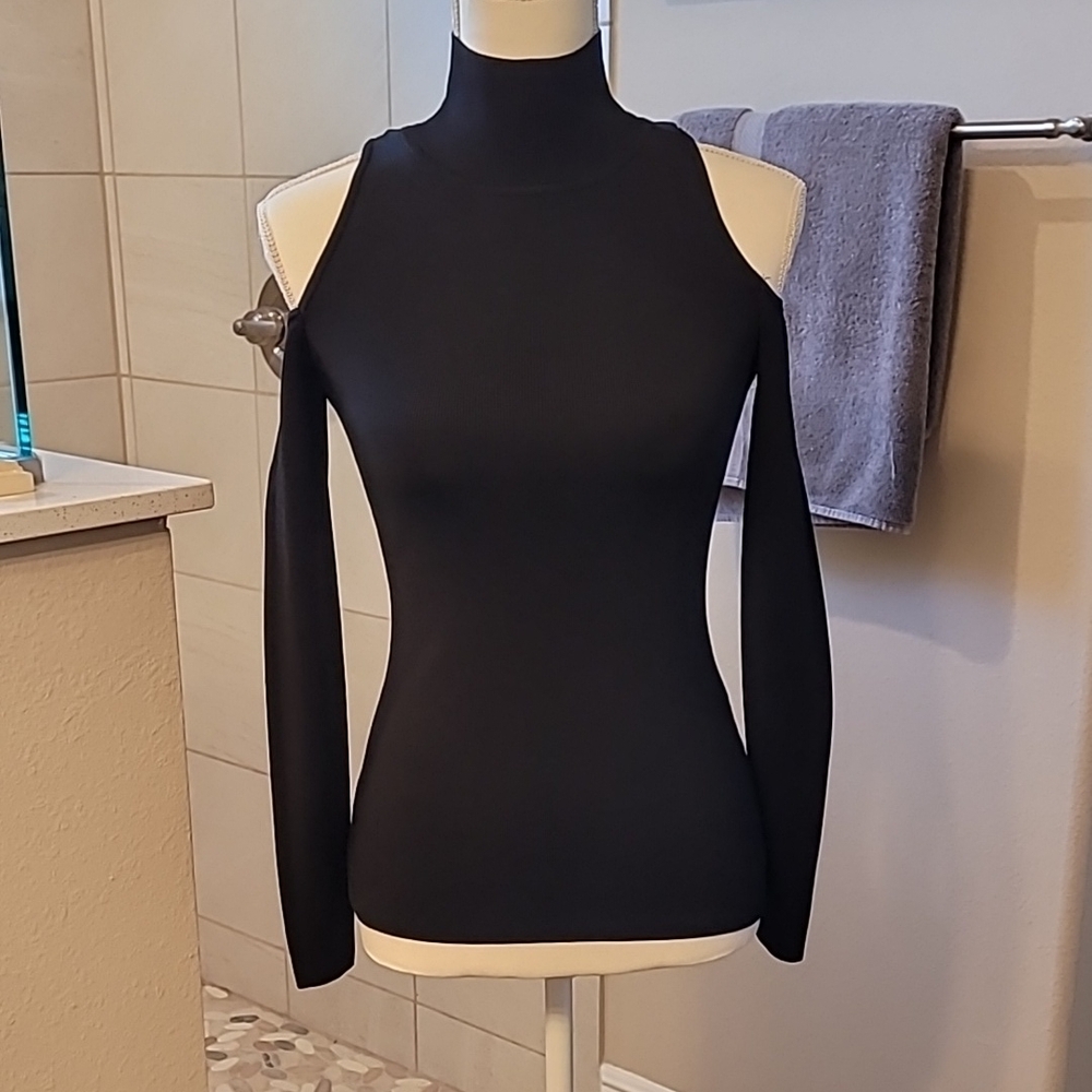 Black Cold Shoulder Top
